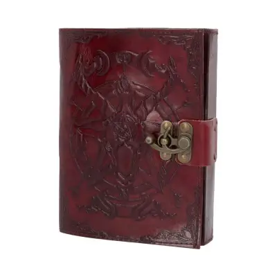 Figurine leather diary embossed baphumet lock